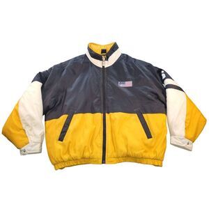 Vintage JCPenney USA Olympics Puffer Winter Coat Sz‎ M Colorblock 90s Sportswear